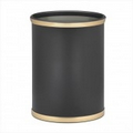 Sophisticates 13 Qt. Oval Wastebasket w/Brushed Brass Trim